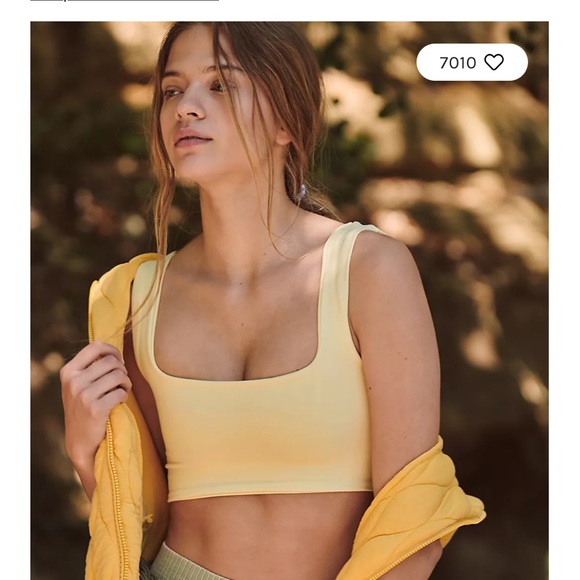 NWOT Free People Don't Be Square Bra in Lemon Cake (light yellow) Size XS/S - Picture 3 of 6